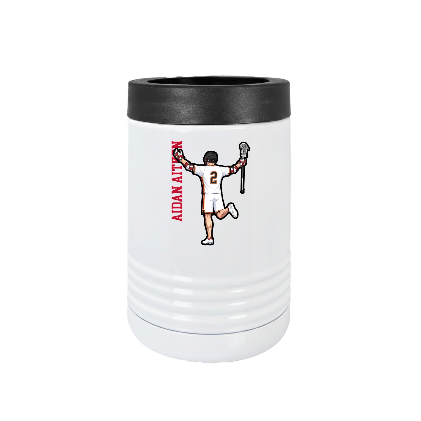 Beverage Holder — Name Vertical in White