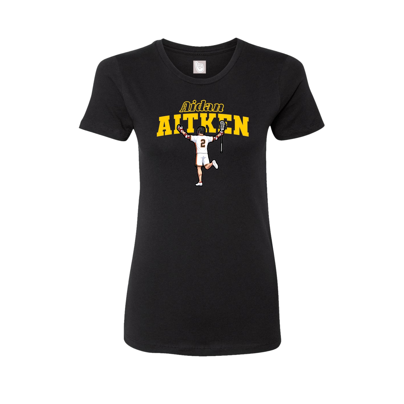 Fitted Women's Tee — Name Arch in Black