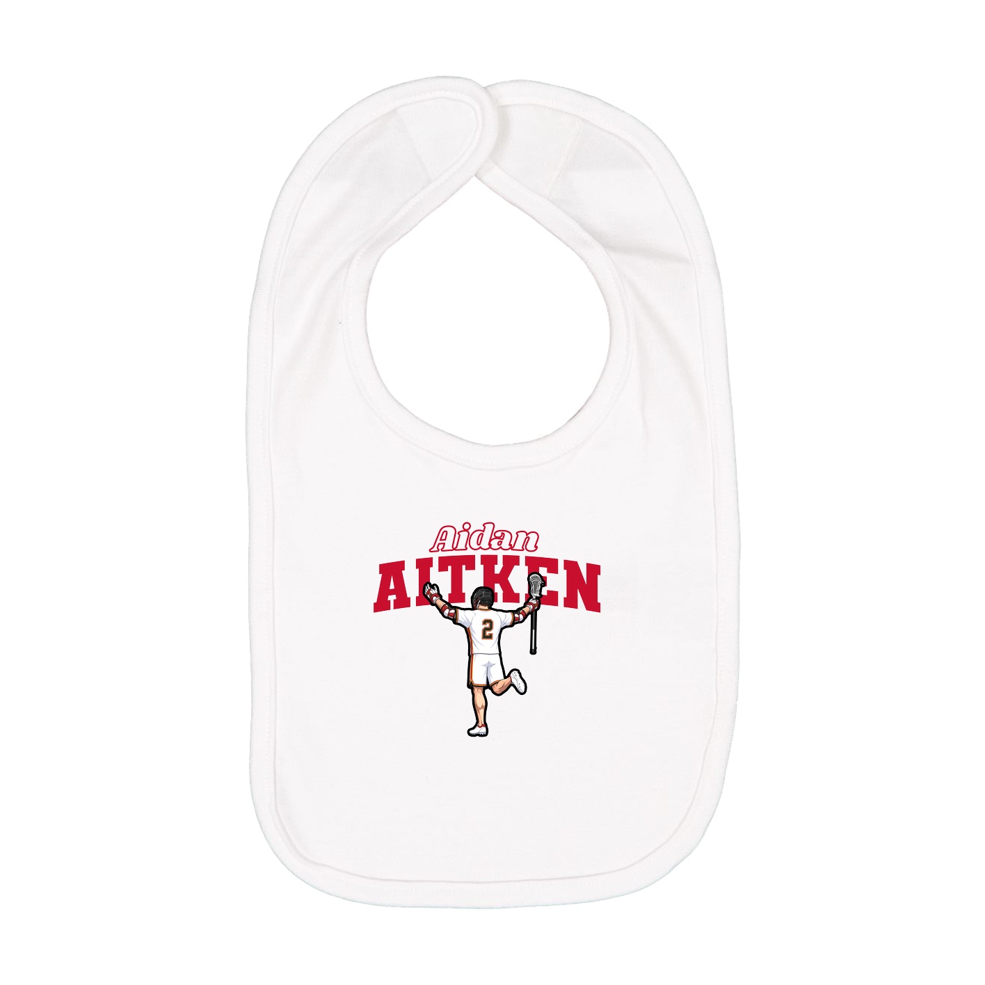 Infant Bib — Name Arch in White