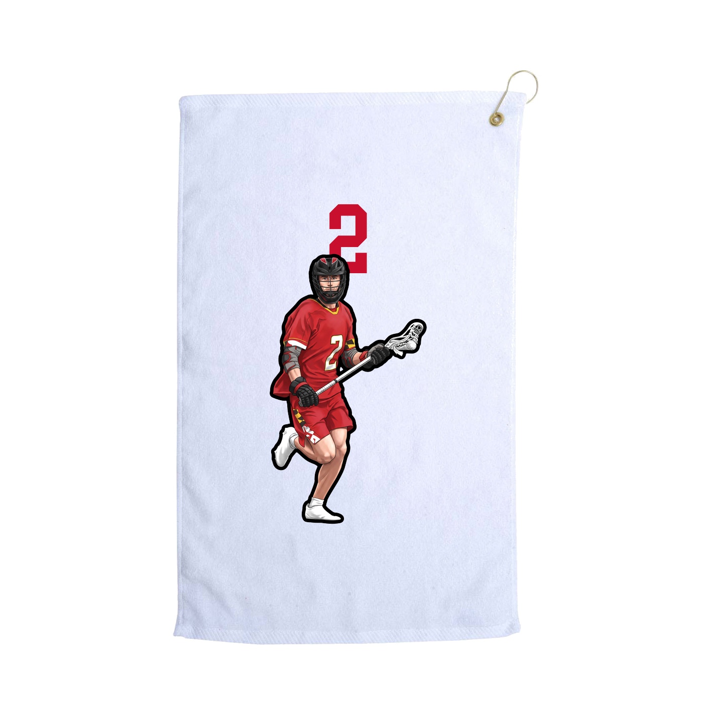 Golf Towel — Number Top in White