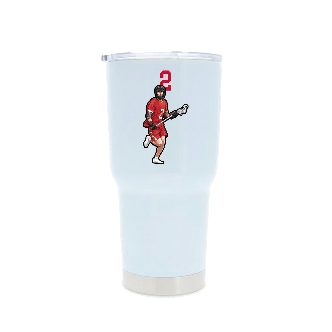 30oz Stainless Steel Tumbler — Number Top in White