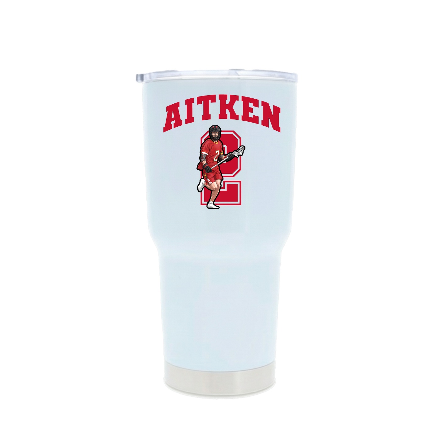 30oz Stainless Steel Tumbler — Number in White