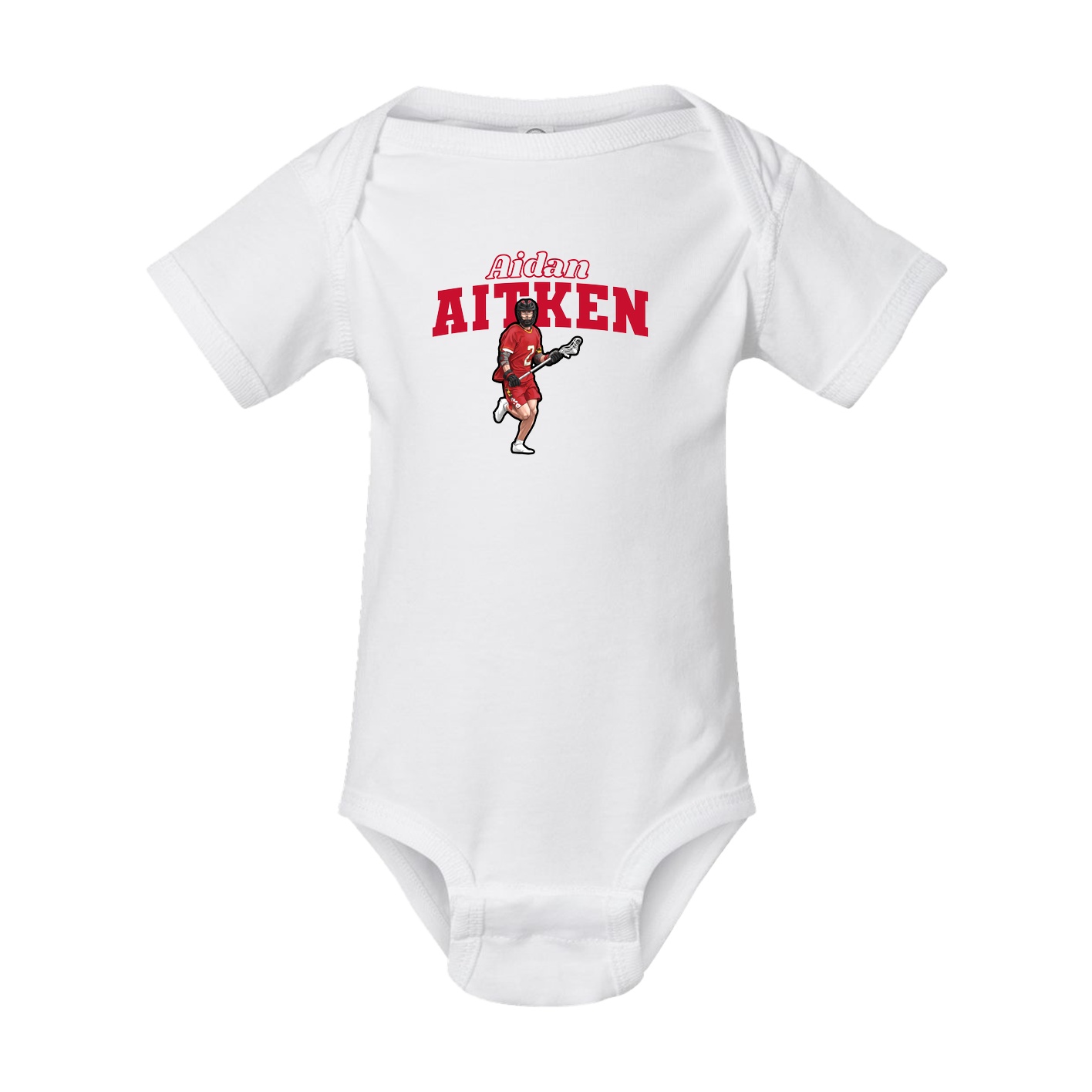 Baby Onesie — Name Arch in White