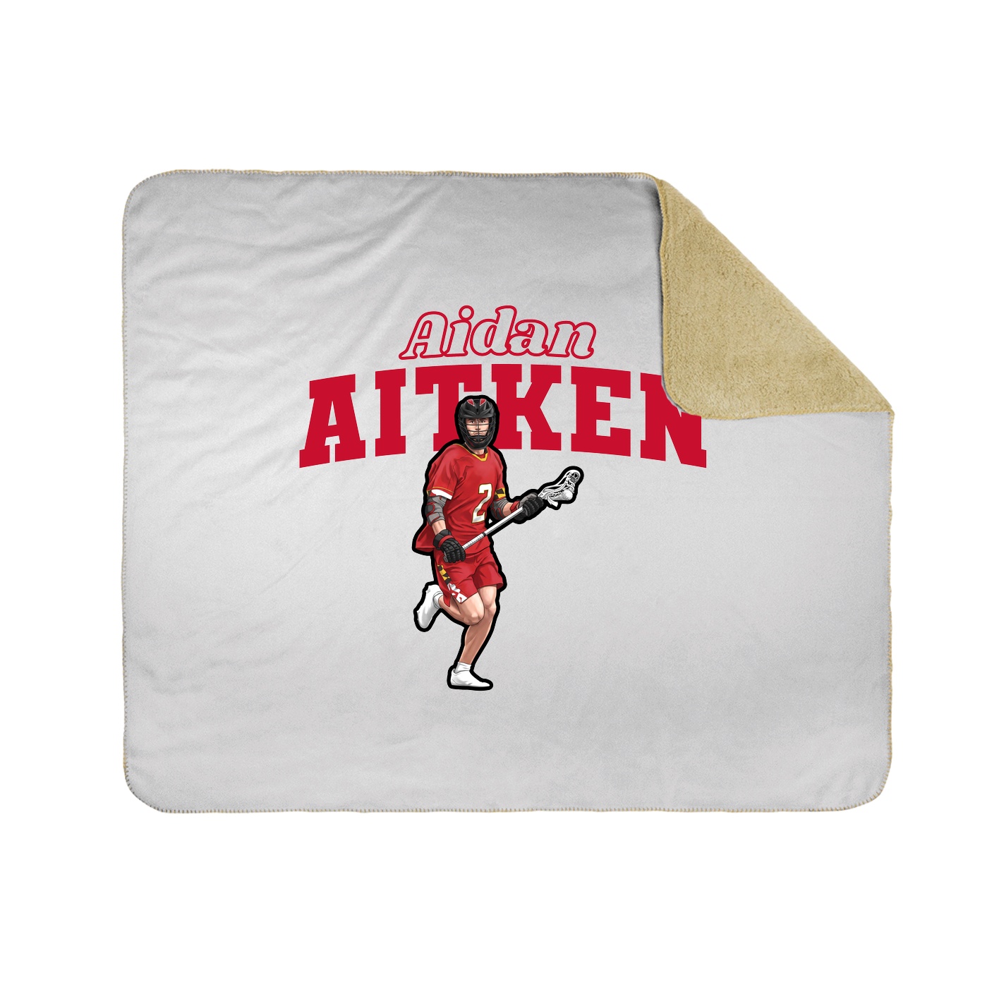 Throw Blanket — Name Arch in White