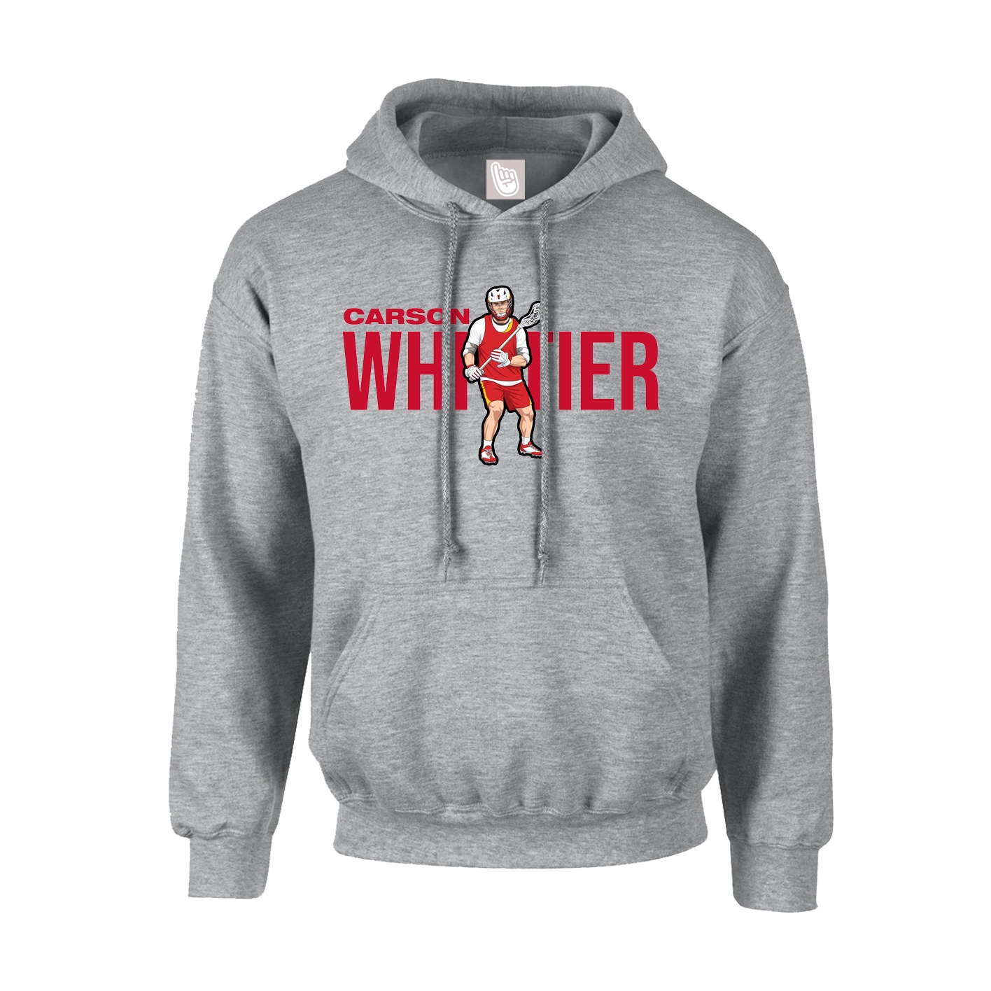 Youth Hoodie — Player Name in Grey