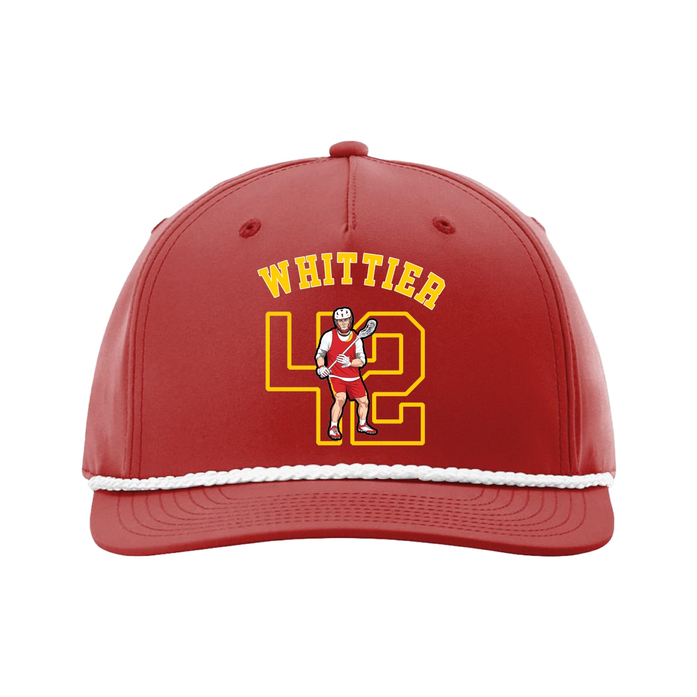 Five-Panel Classic Rope Cap — Shirsey Arch in Red