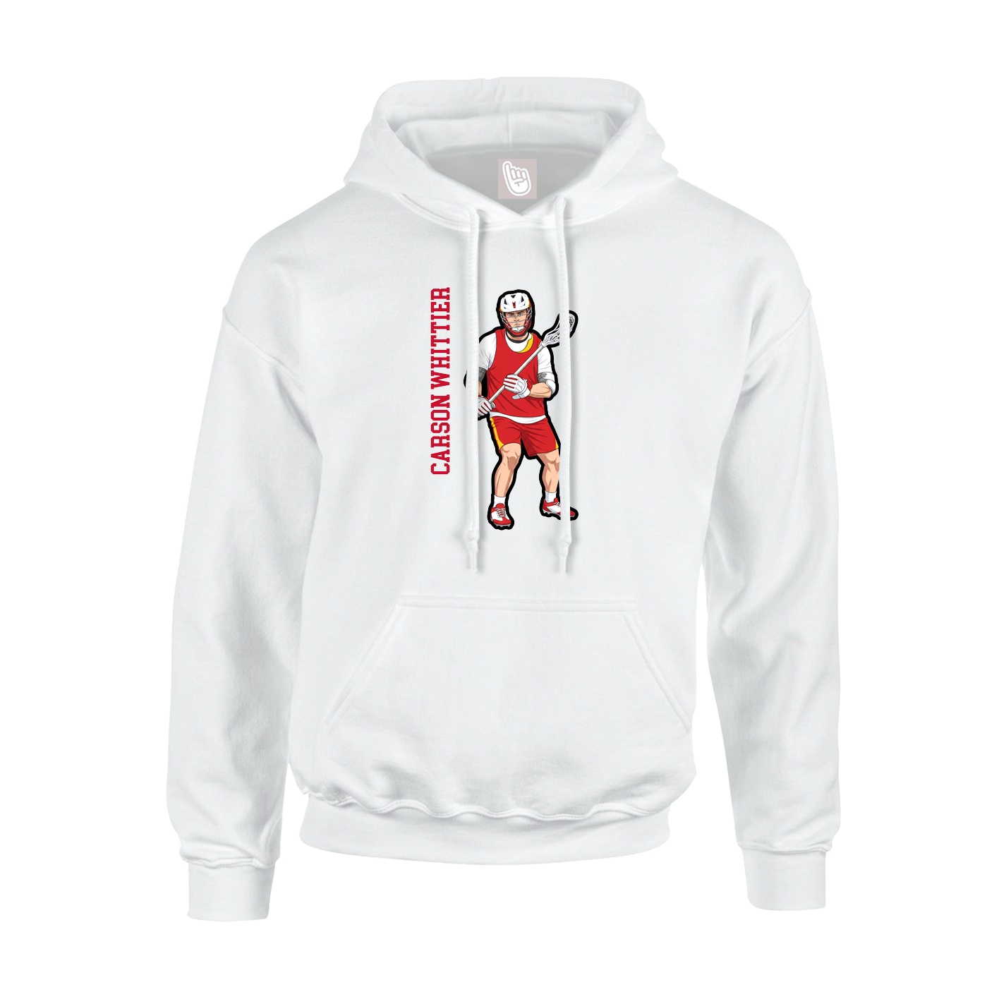 Hoodie — Name Vertical in White