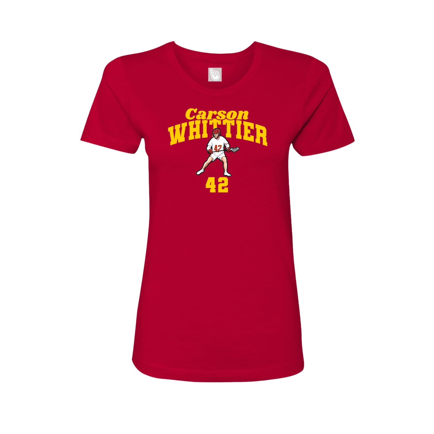 Fitted Women's Tee — Signature Arch in Red
