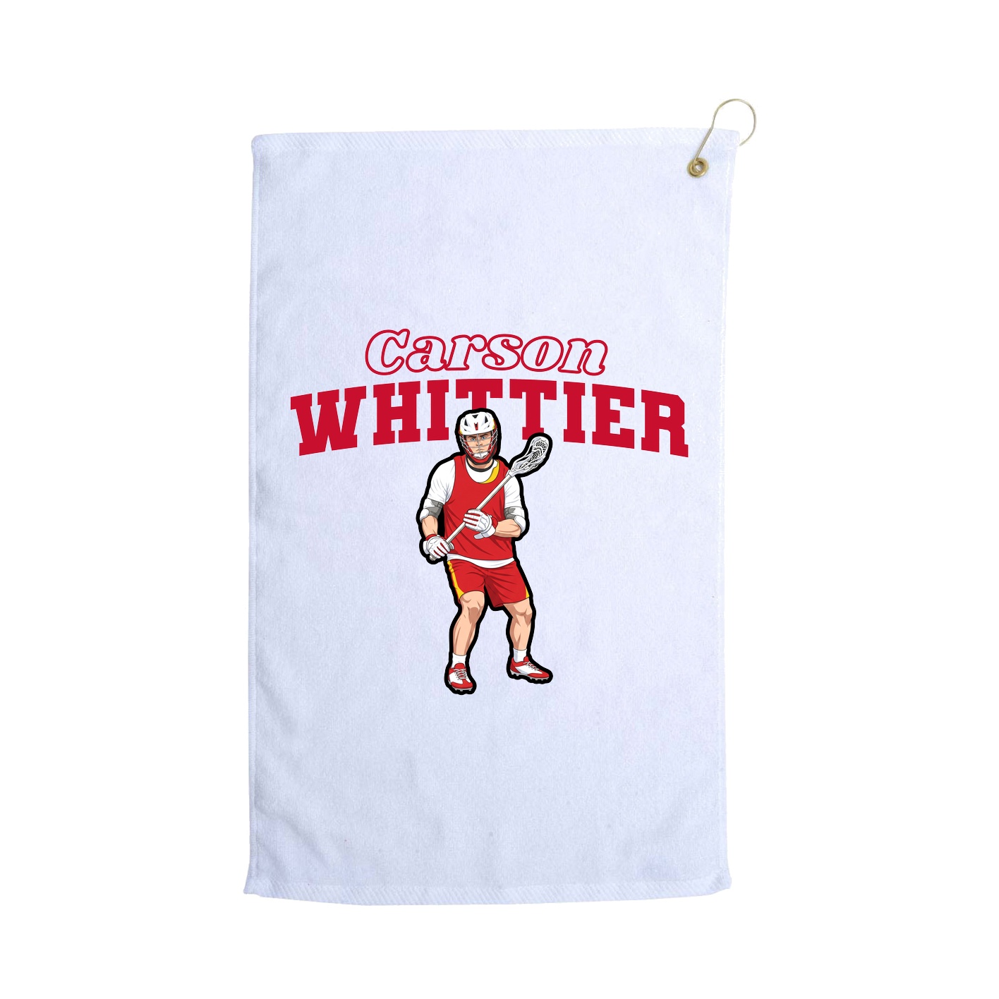 Golf Towel — Name Arch in White