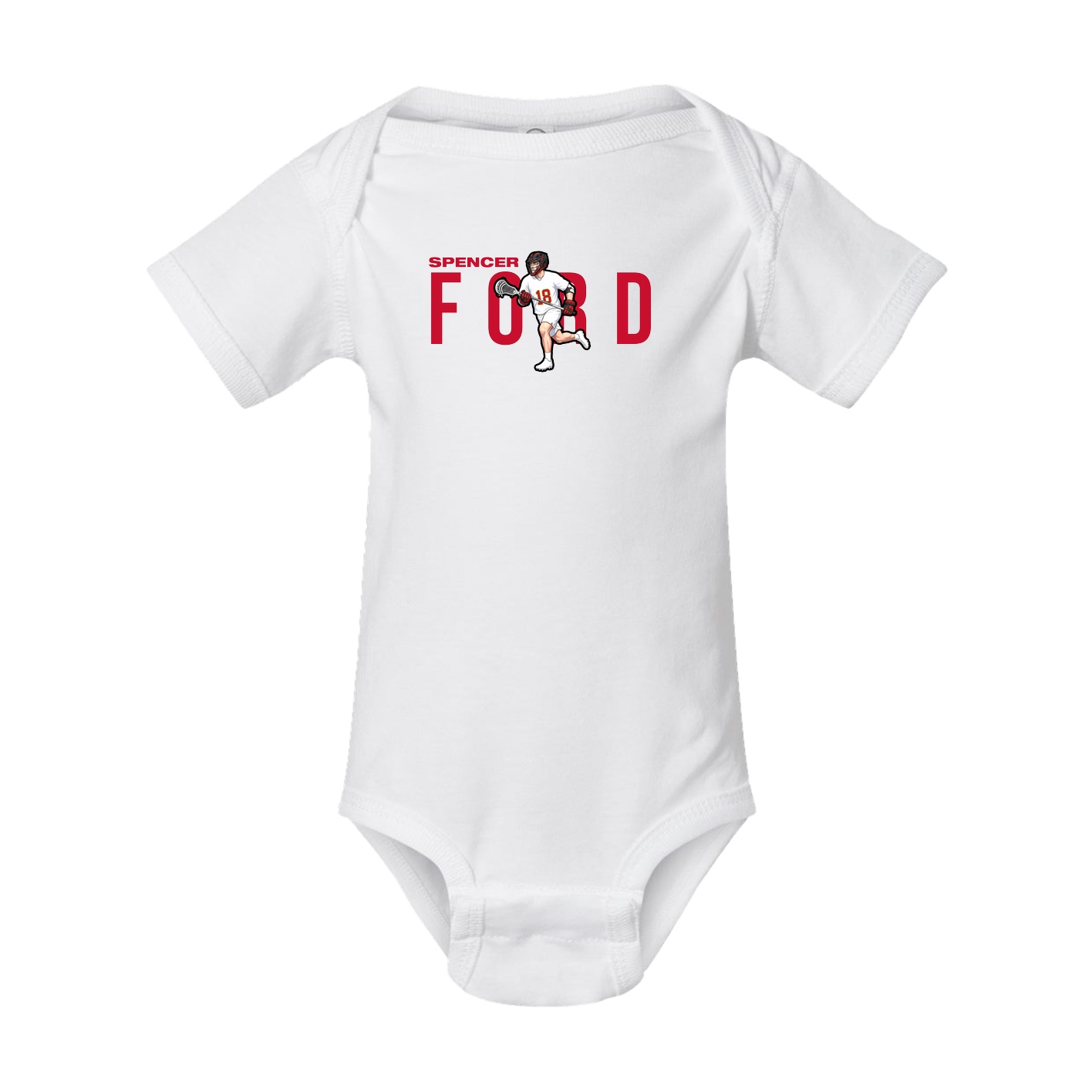 Baby Onesie — Player Name in White