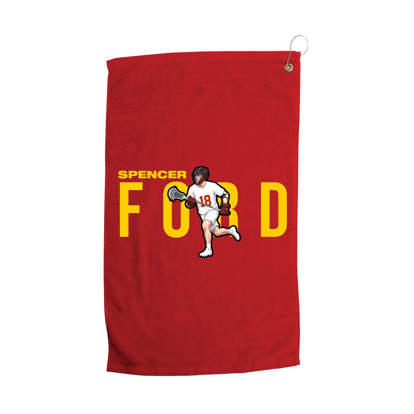 Golf Towel — Player Name in Red