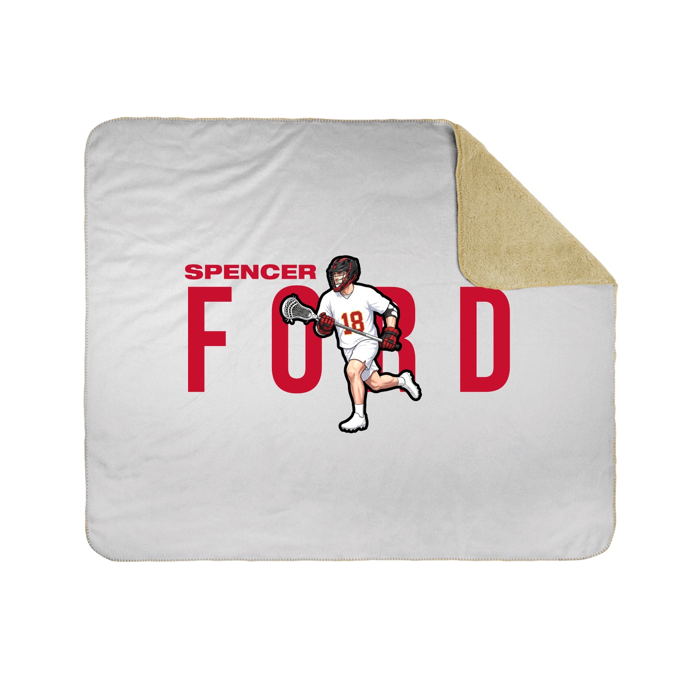Throw Blanket — Player Name in White