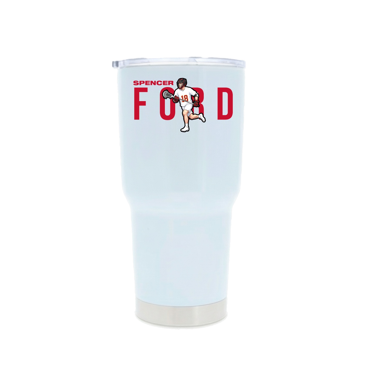 30oz Stainless Steel Tumbler — Player Name in White