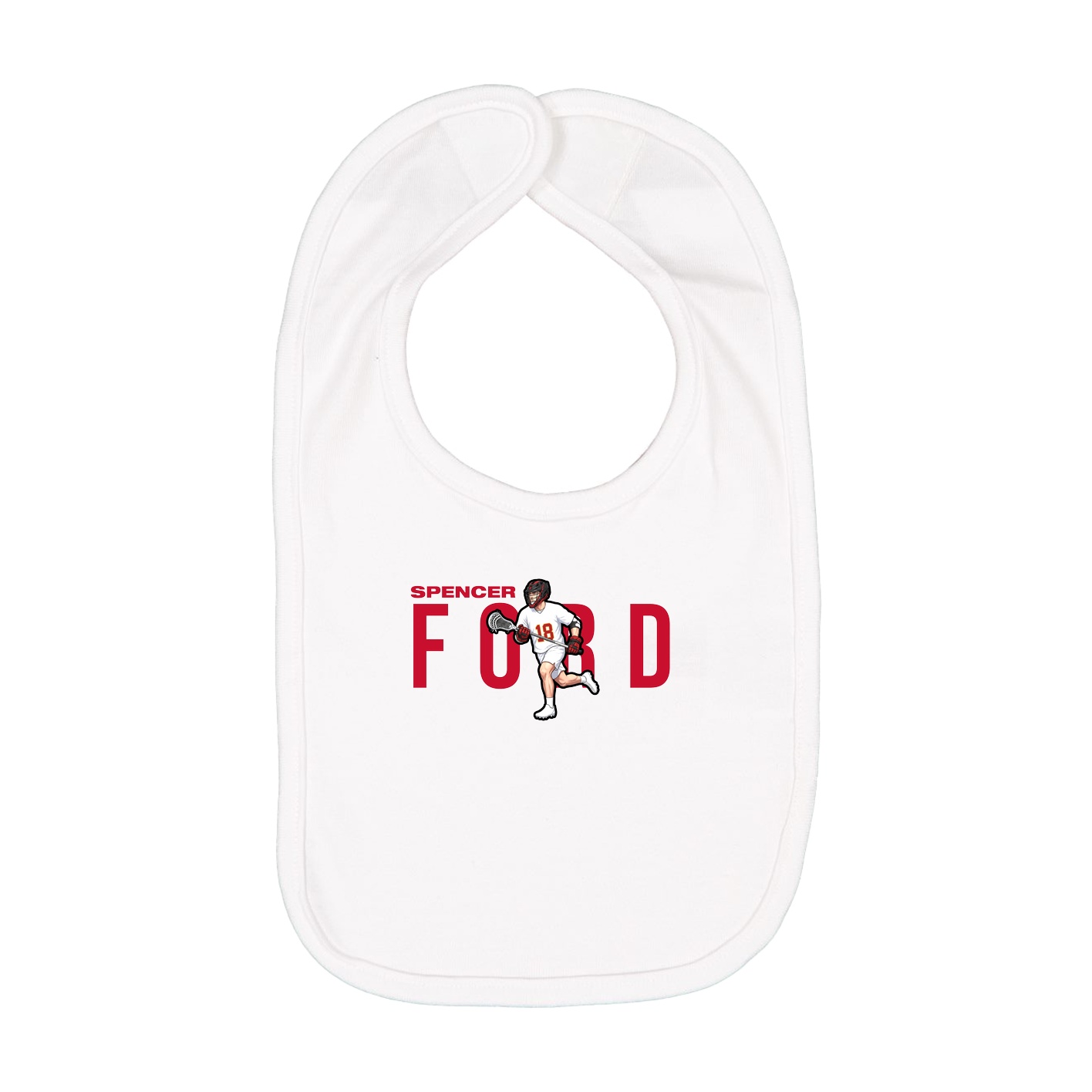 Infant Bib — Player Name in White