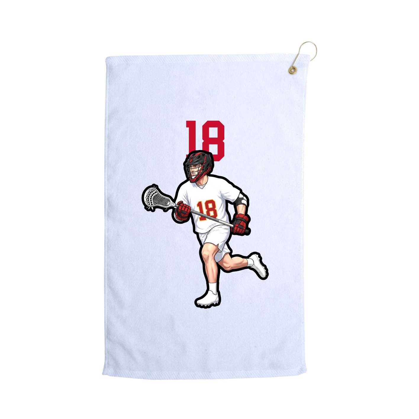 Golf Towel — Number Top in White