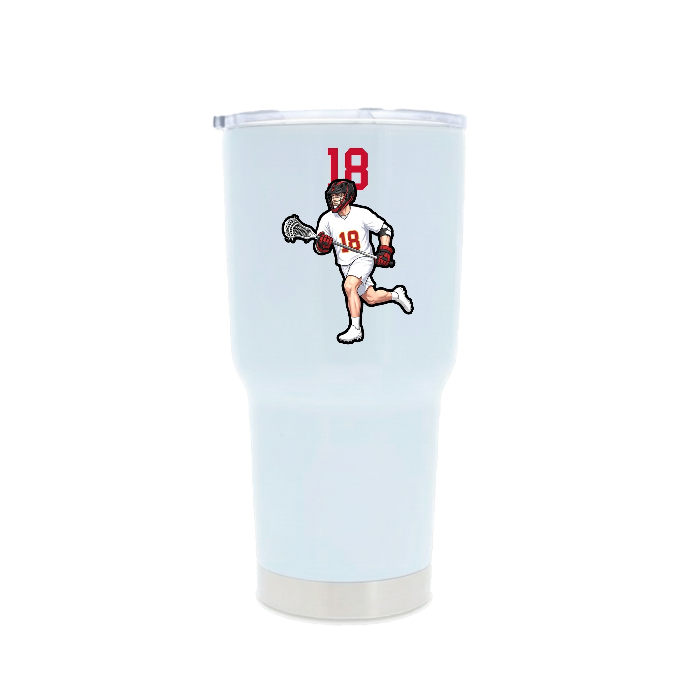 30oz Stainless Steel Tumbler — Number Top in White