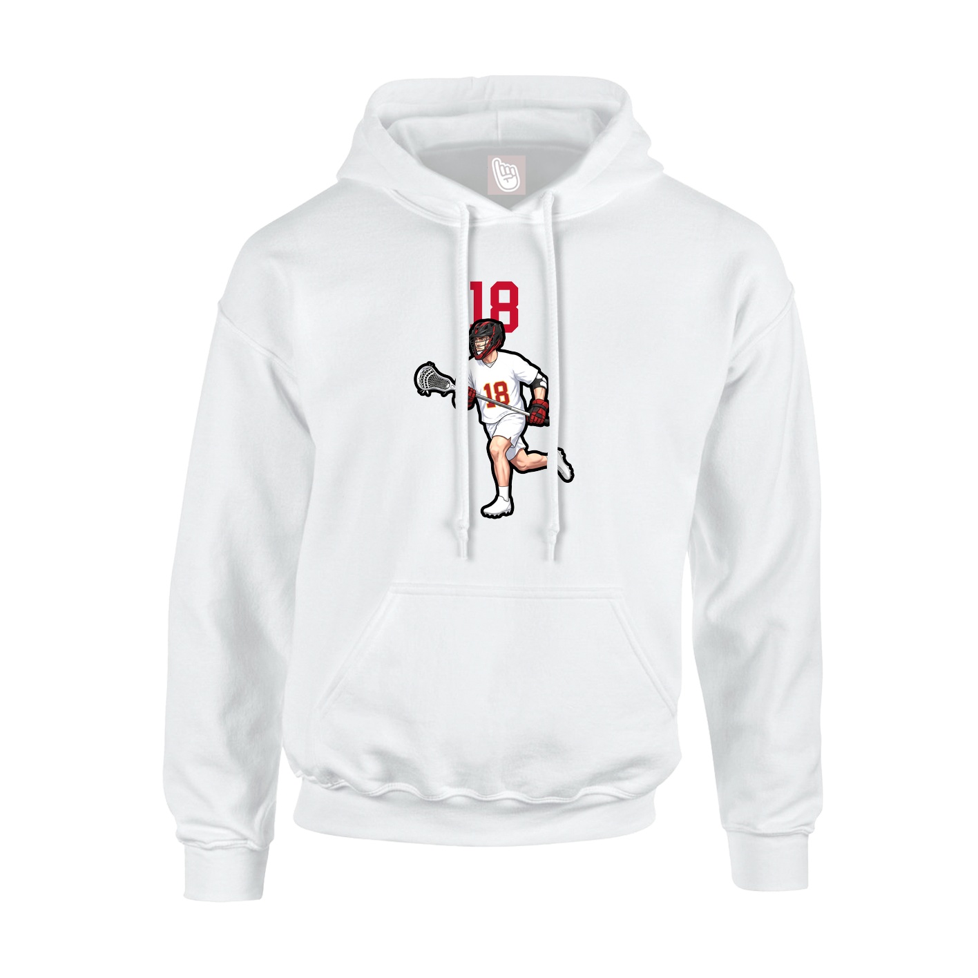 Youth Hoodie — Number Top in White