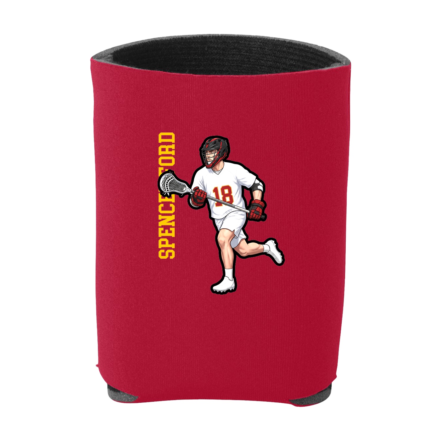 Can Holder — Name Vertical in Red