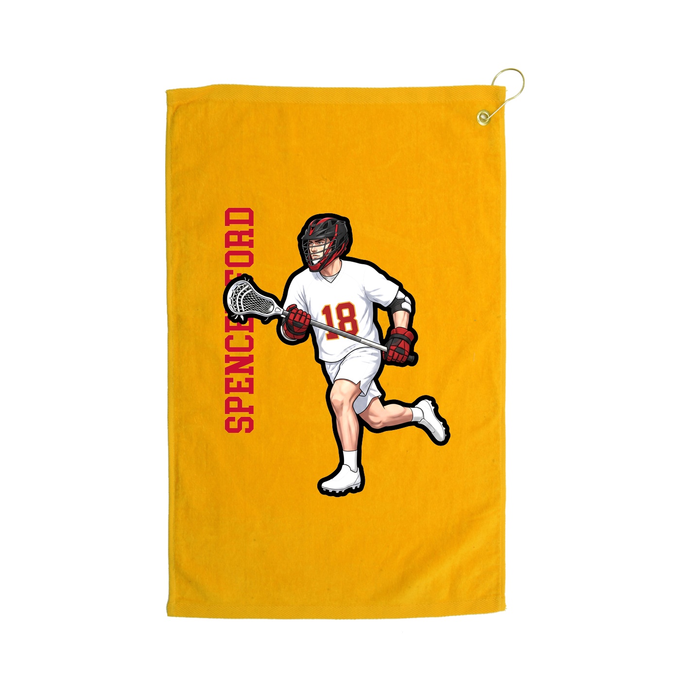 Golf Towel — Name Vertical in Gold