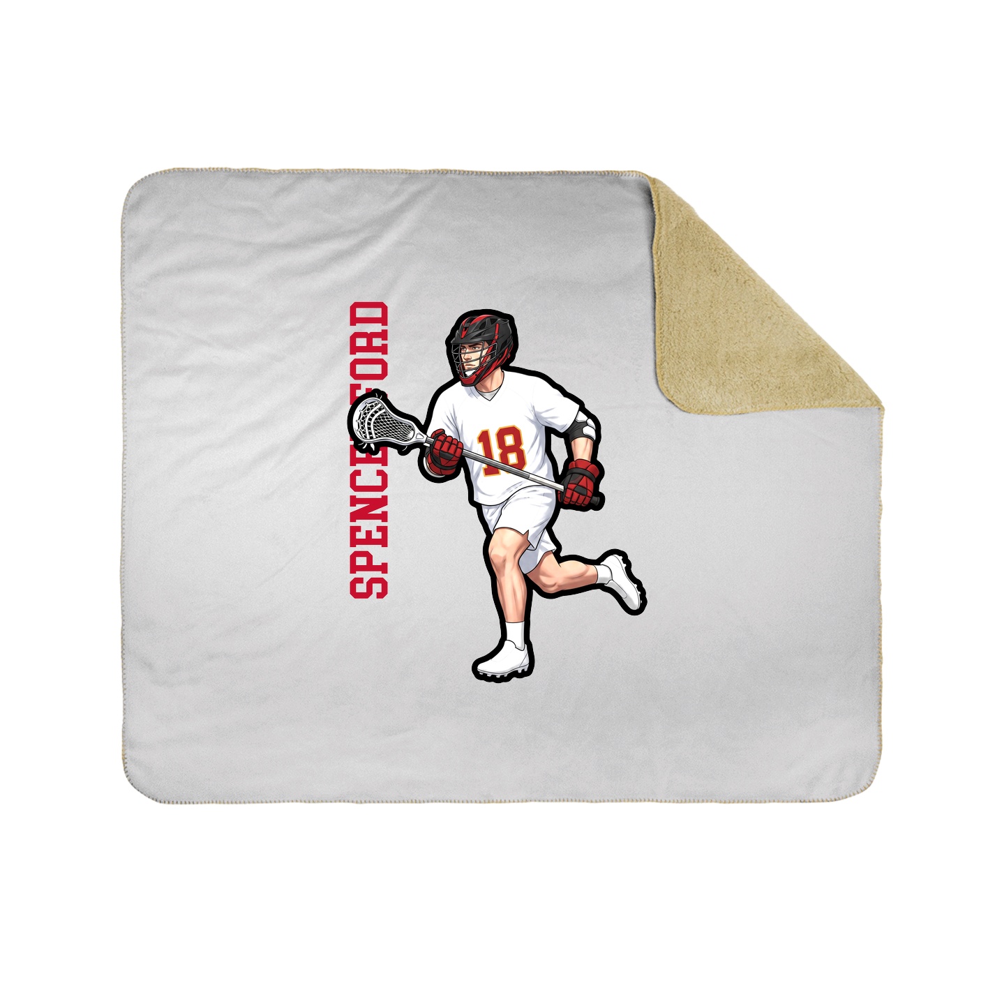 Throw Blanket — Name Vertical in White