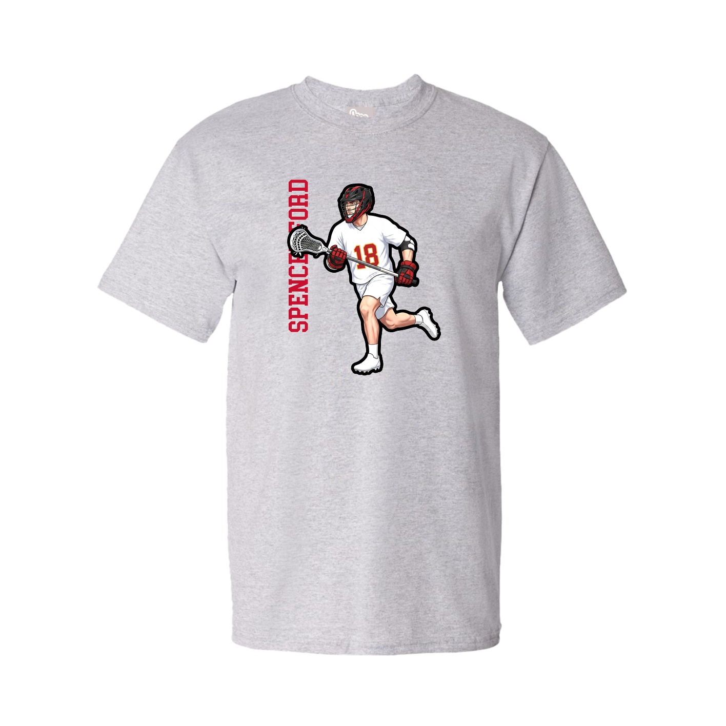 Youth Tee — Name Vertical in Grey