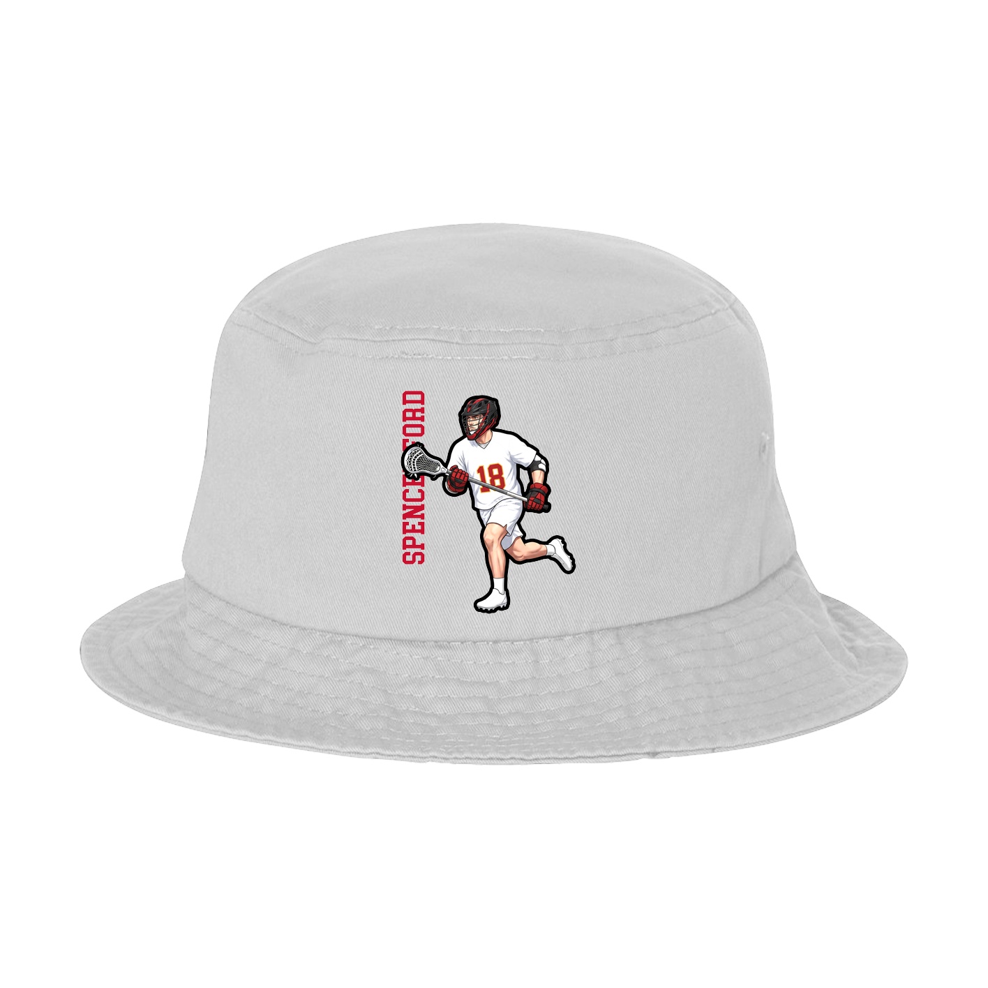 Bucket Cap — Name Vertical in White