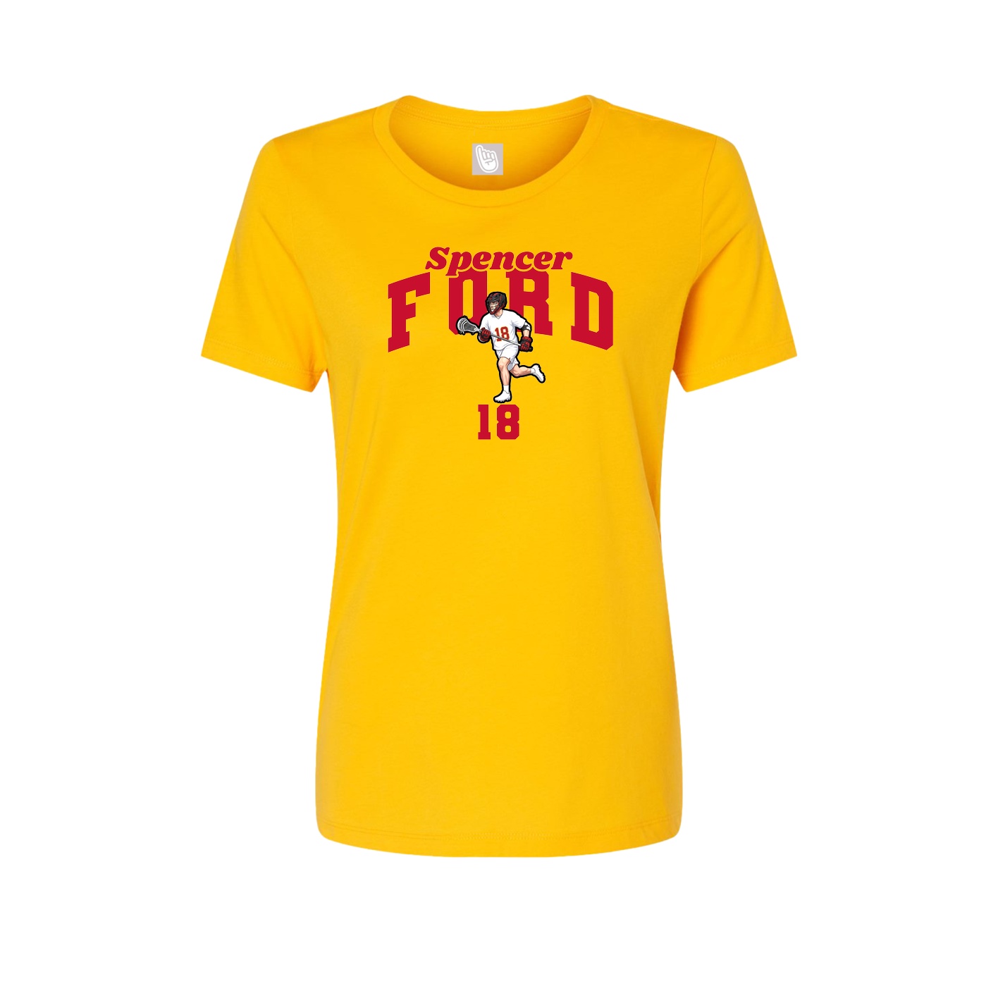 Fitted Women's Tee — Signature Arch in Gold
