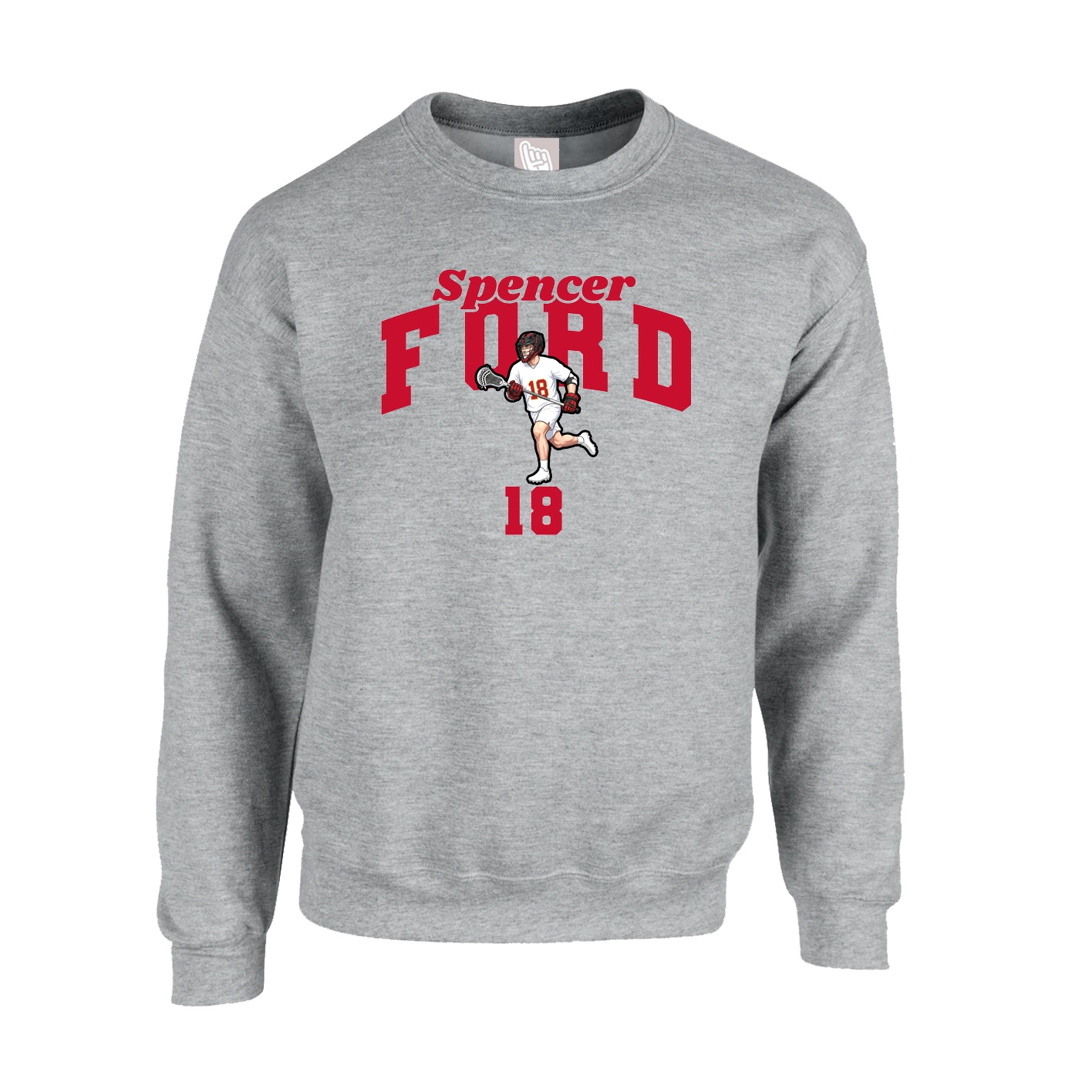 Fleece Crew — Signature Arch in Grey