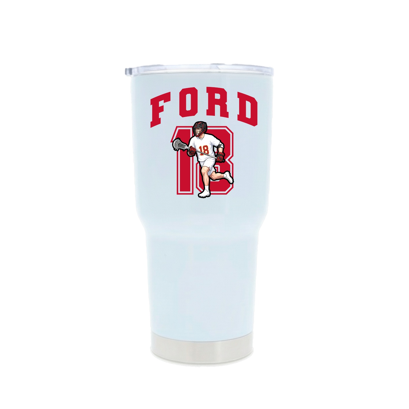 30oz Stainless Steel Tumbler — Number in White
