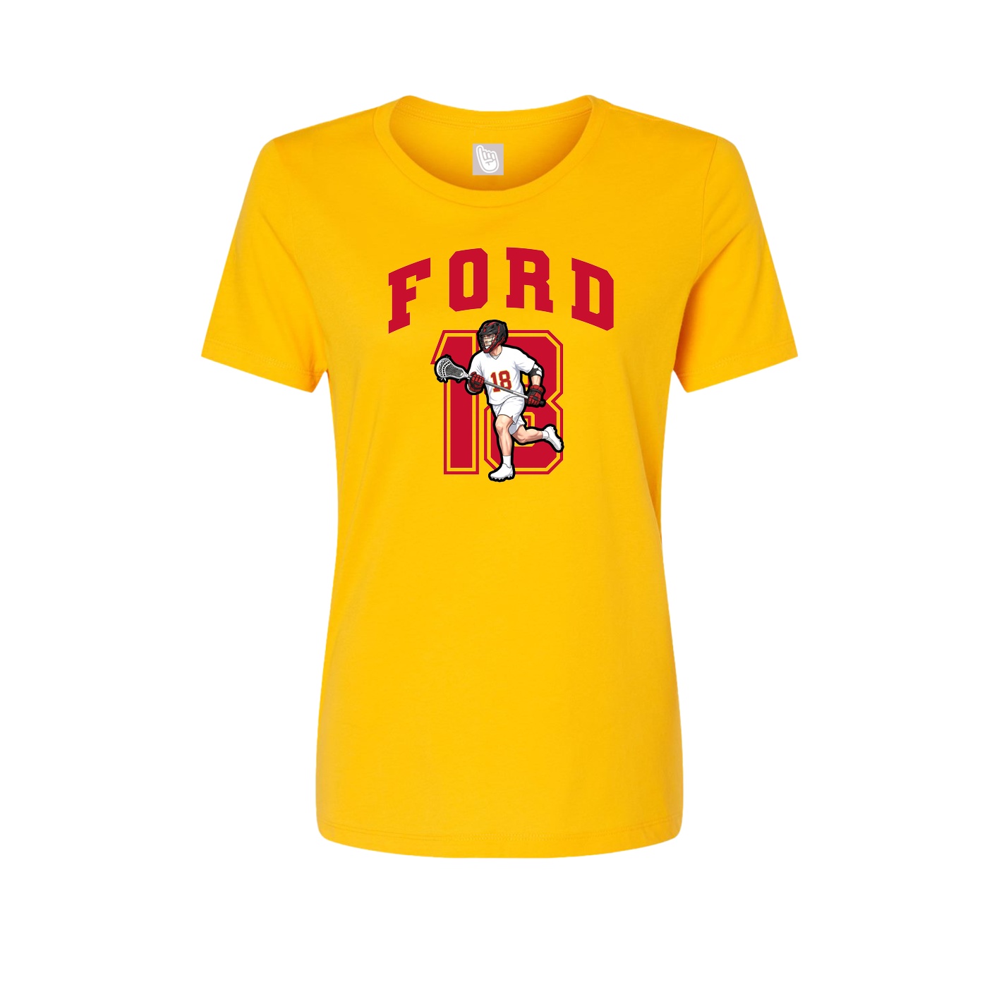 Fitted Women's Tee — Number in Gold