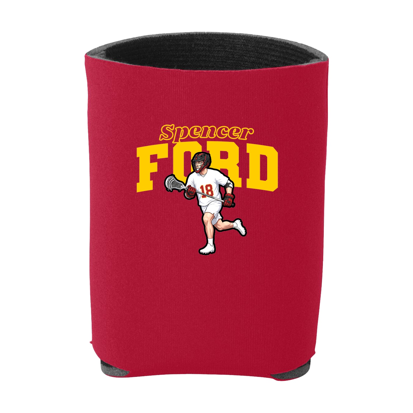 Can Holder — Name Arch in Red