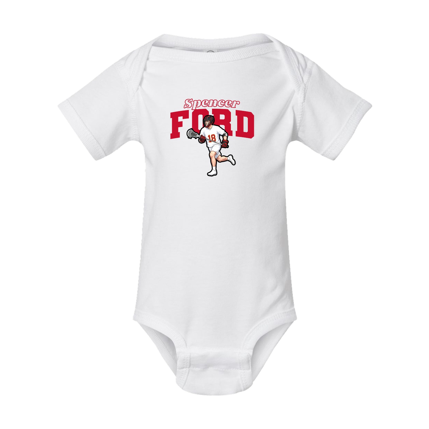 Baby Onesie — Name Arch in White