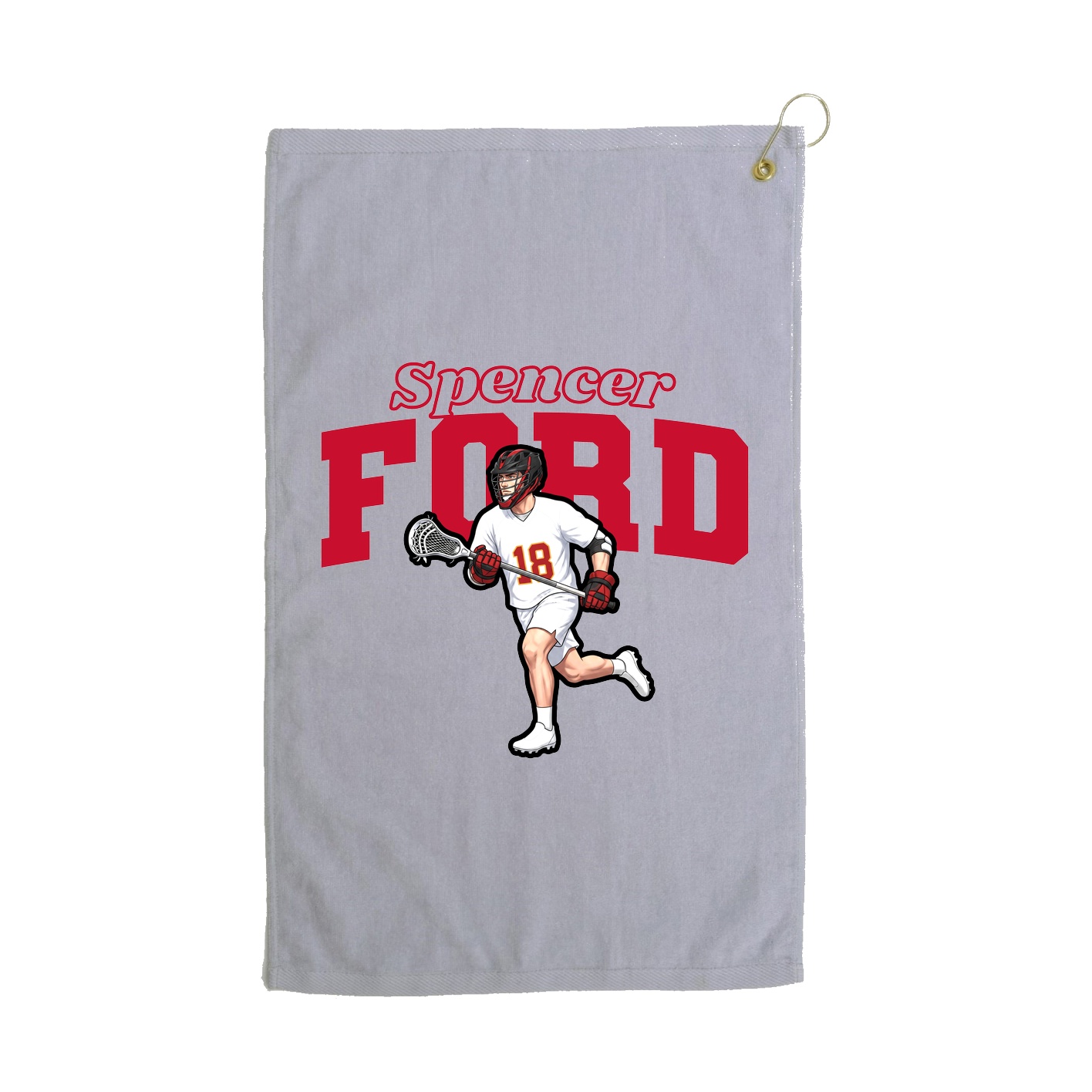 Golf Towel — Name Arch in Grey