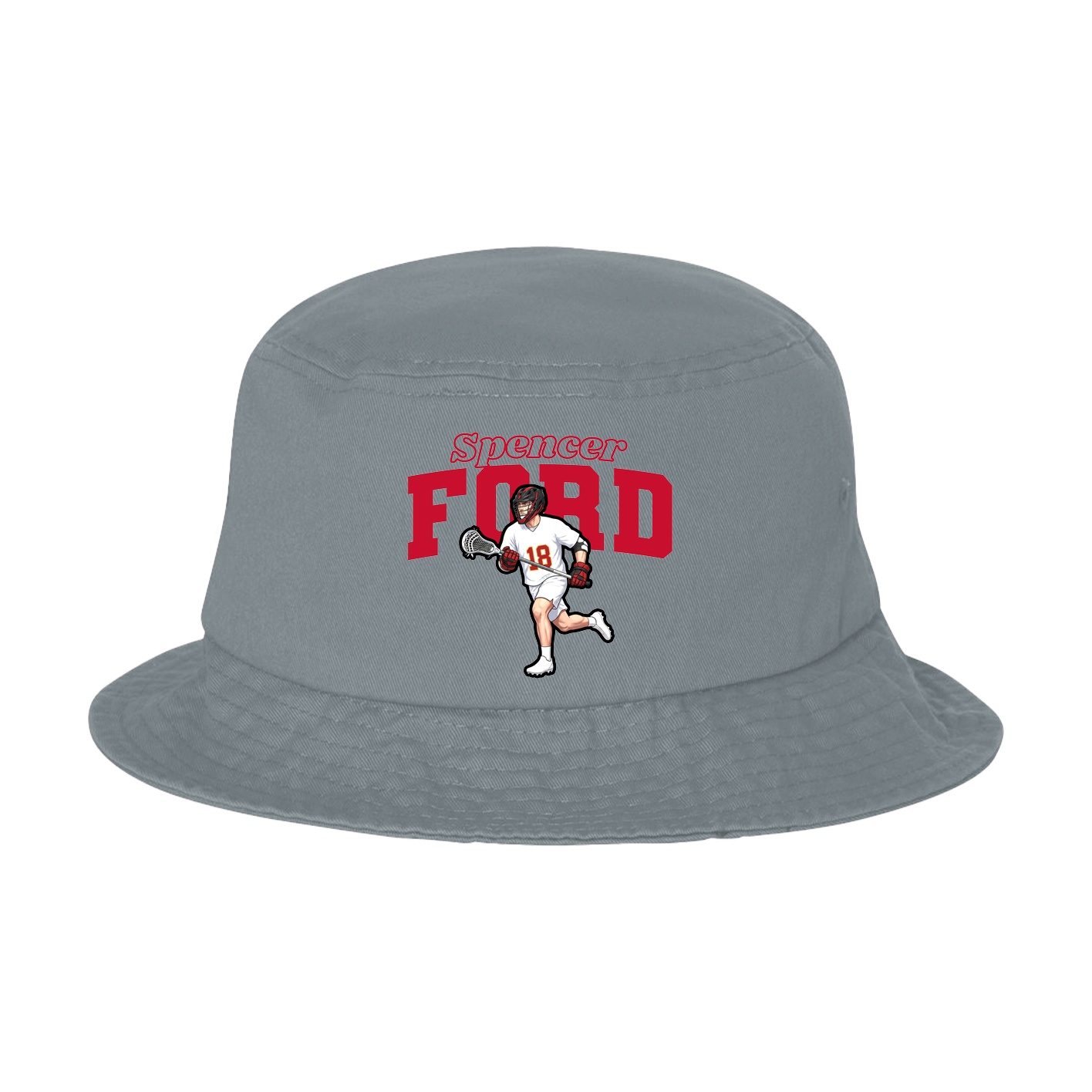 Bucket Cap — Name Arch in Grey