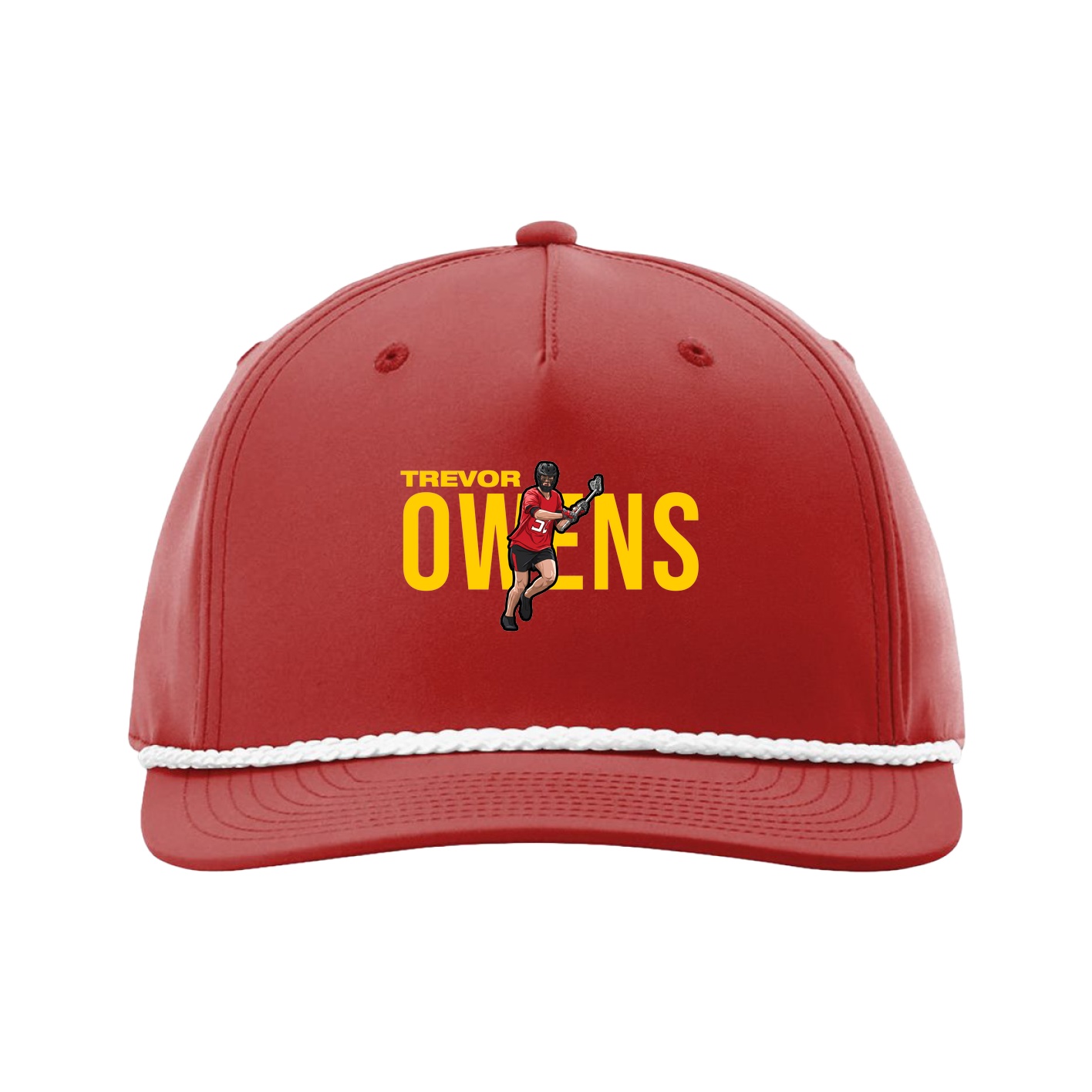 Five-Panel Classic Rope Cap — Player Name in Red