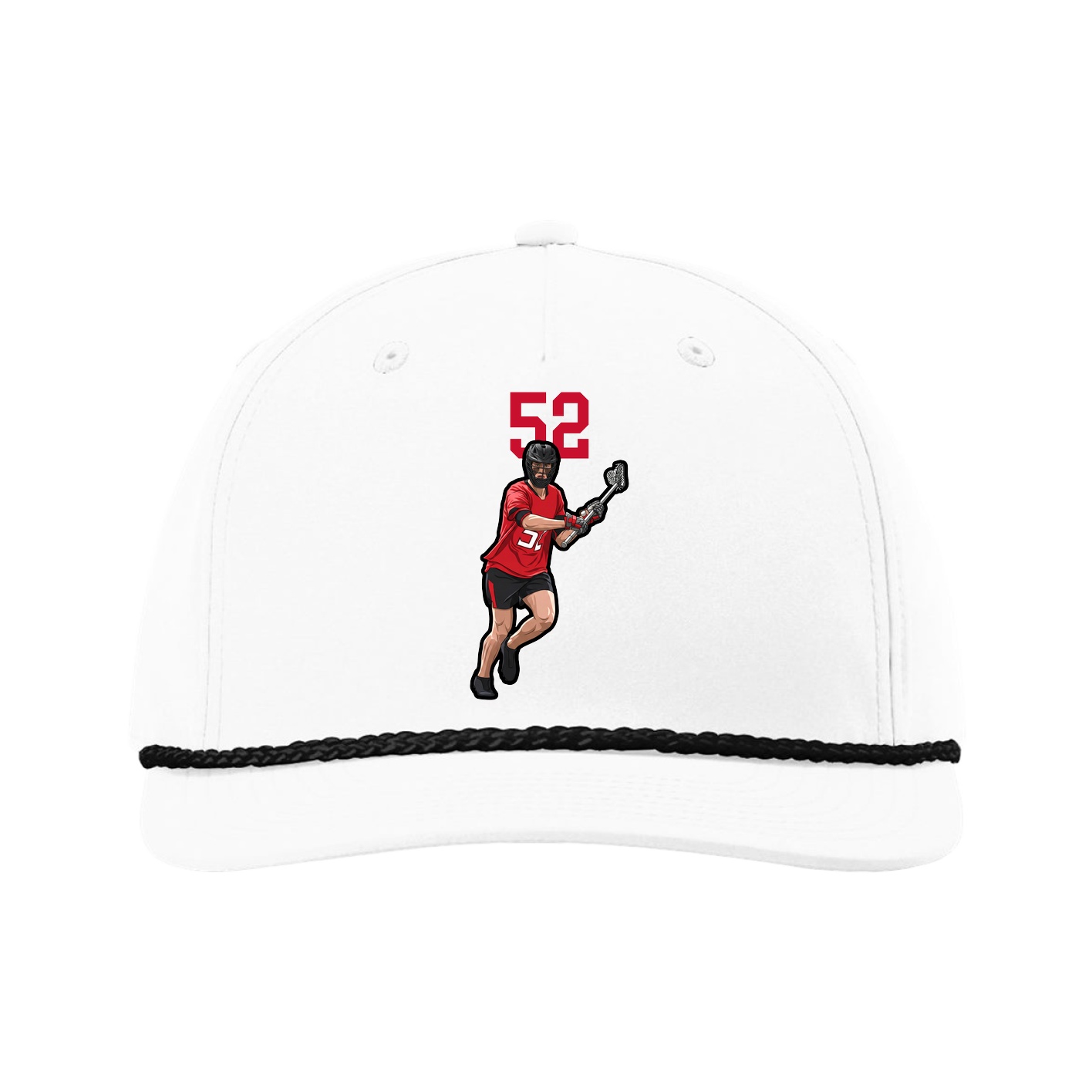 Five-Panel Classic Rope Cap — Number Top in White