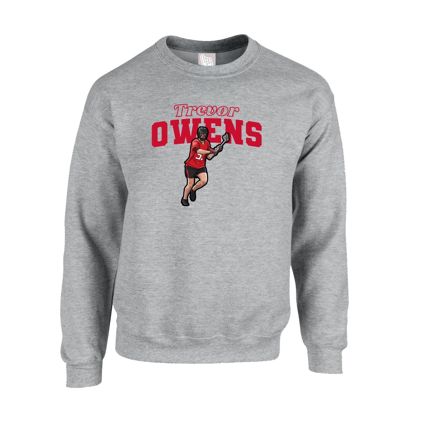Fleece Crew — Name Arch in Grey
