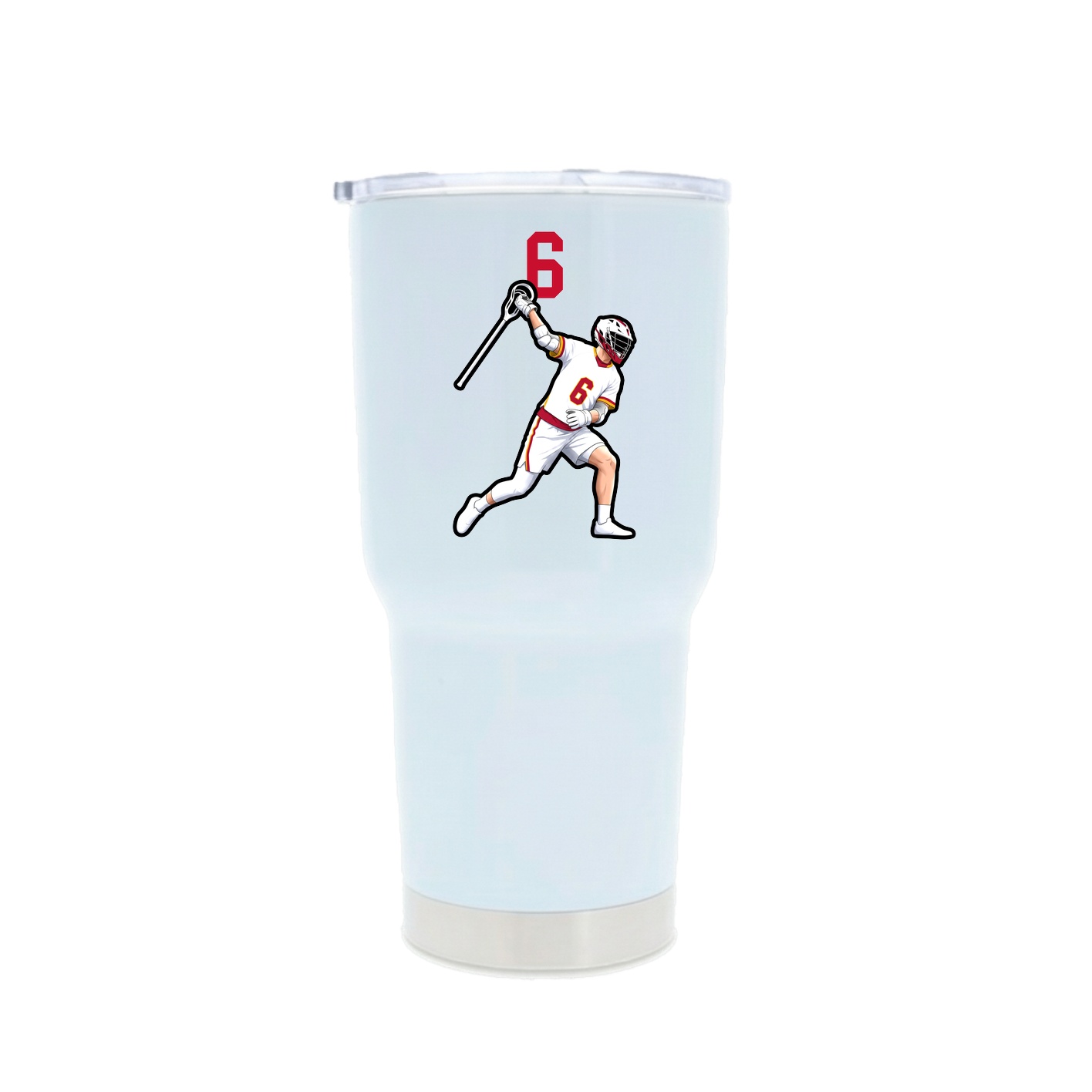 30oz Stainless Steel Tumbler — Number Top in White