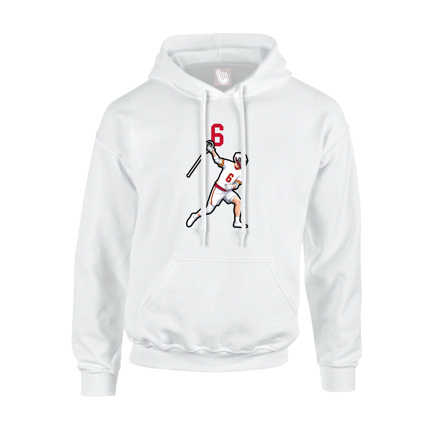 Youth Hoodie — Number Top in White
