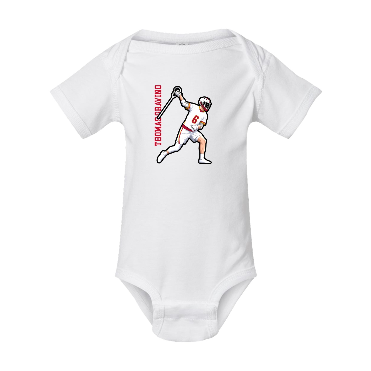 Baby Onesie — Name Vertical in White
