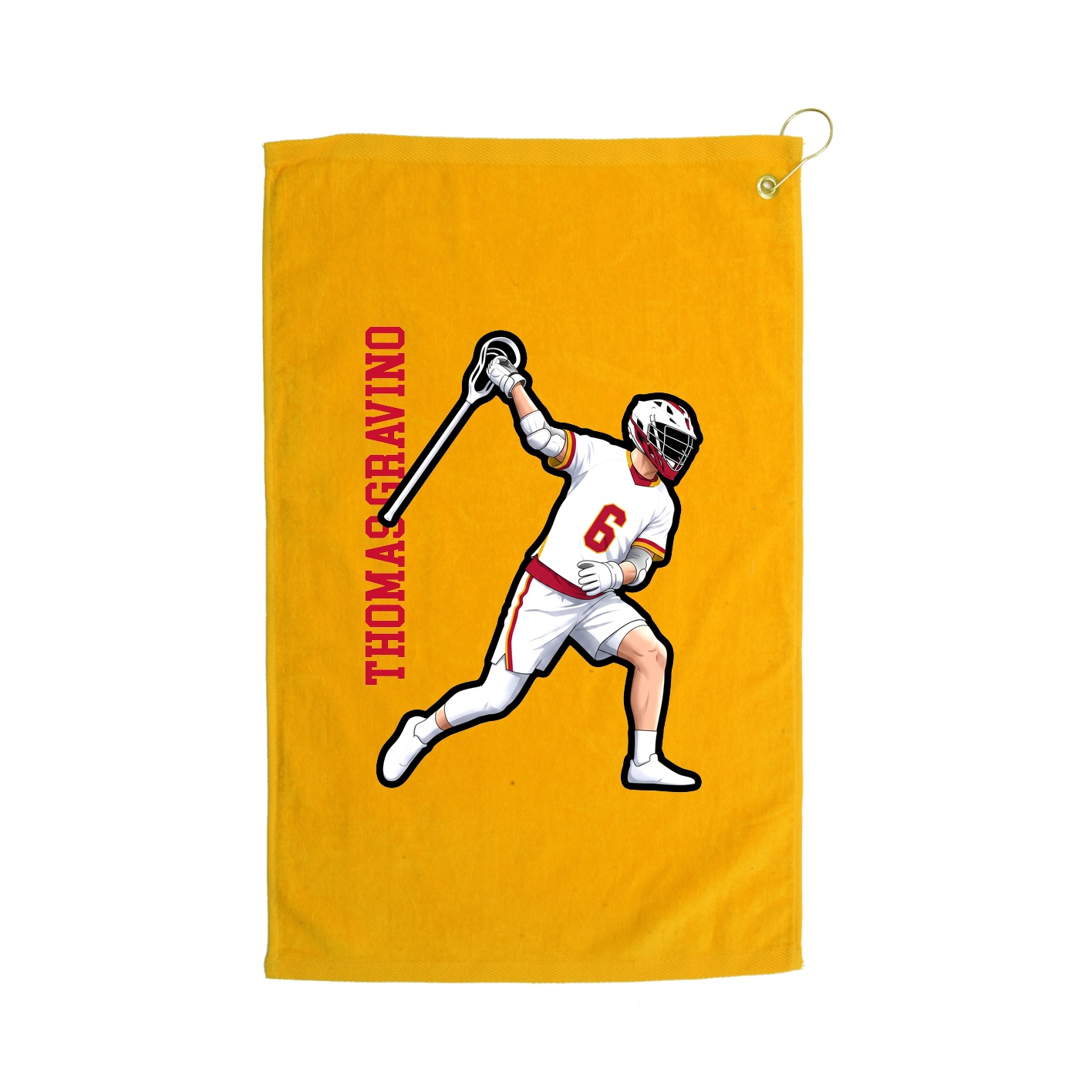 Golf Towel — Name Vertical in Gold