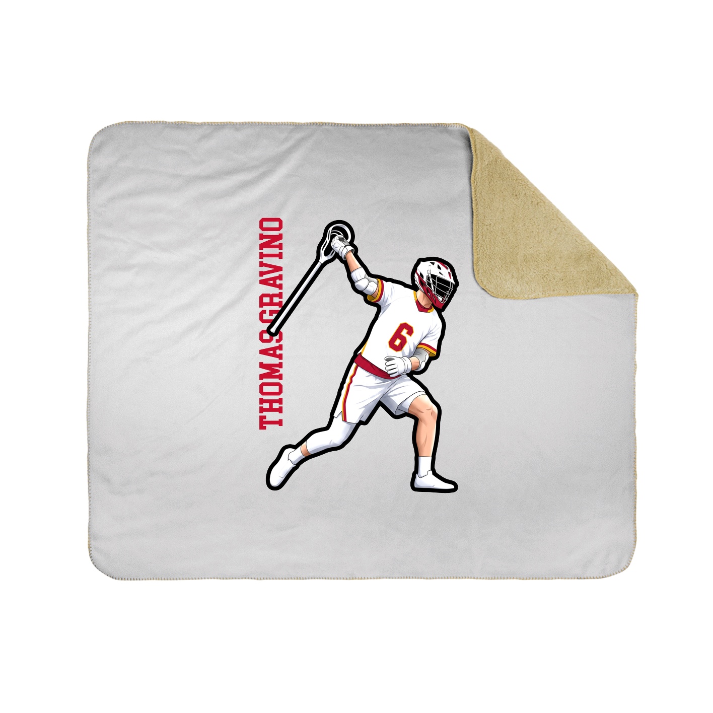 Throw Blanket — Name Vertical in White
