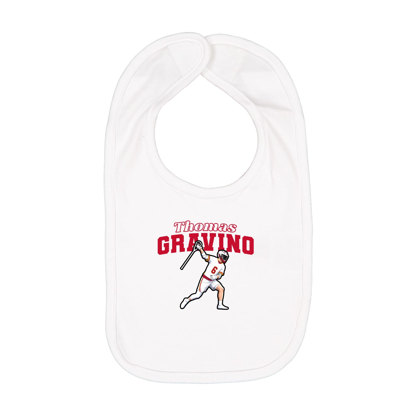 Infant Bib — Name Arch in White