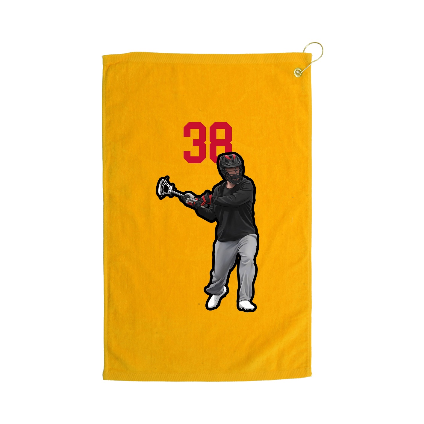 Golf Towel — Number Top in Gold