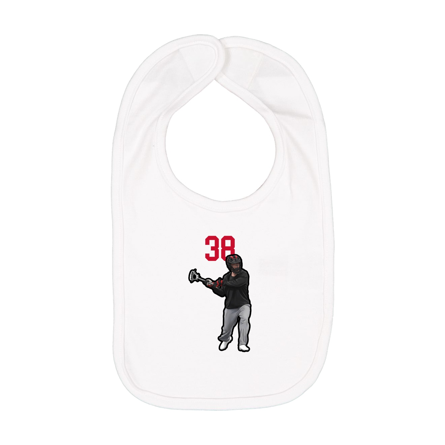 Infant Bib — Number Top in White