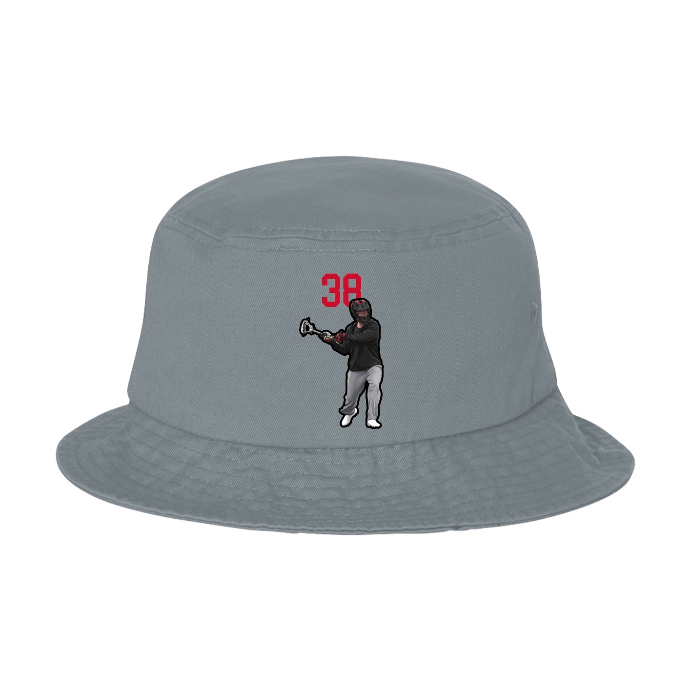 Bucket Cap — Number Top in Grey