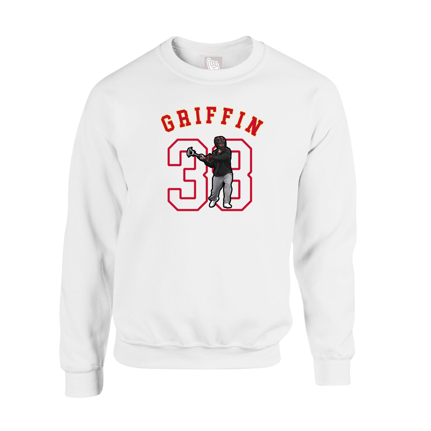 Fleece Crew — Shirsey Arch in White