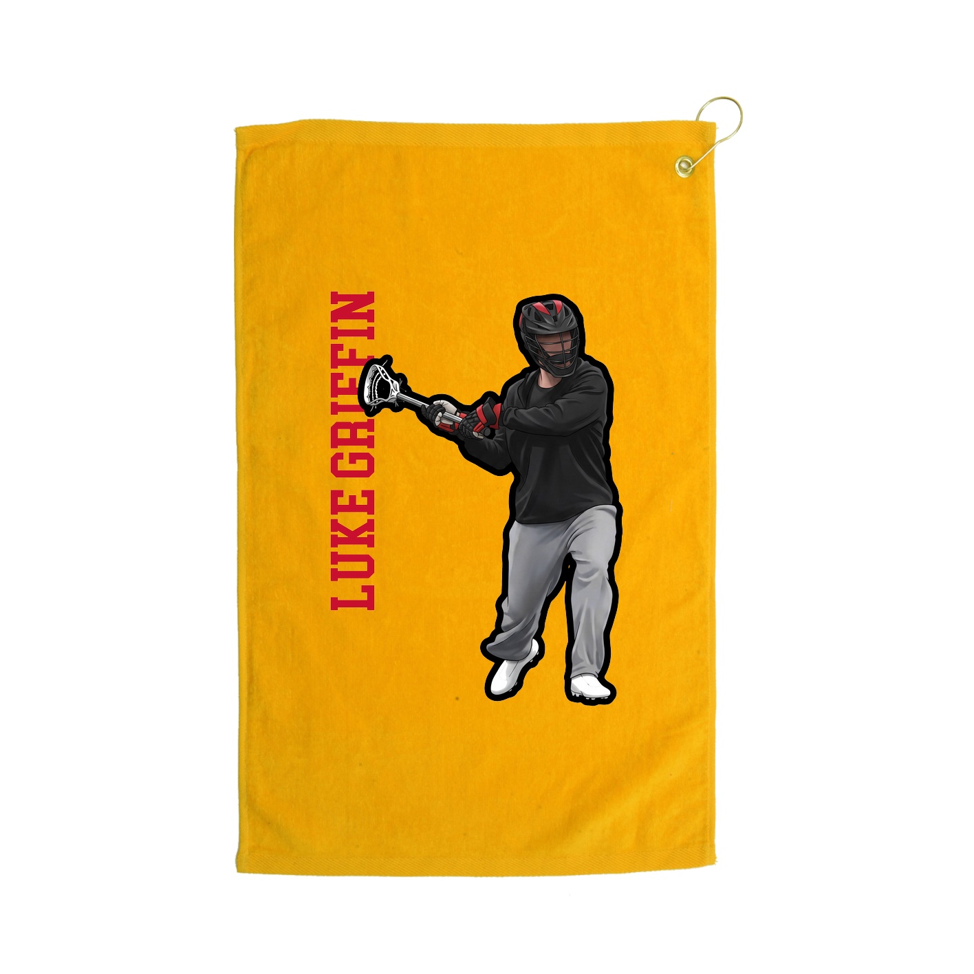 Golf Towel — Name Vertical in Gold
