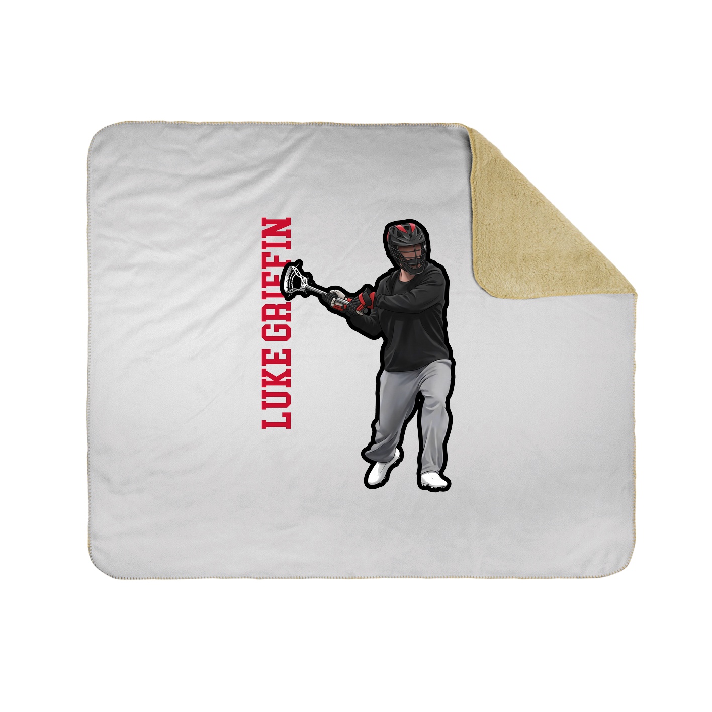 Throw Blanket — Name Vertical in White