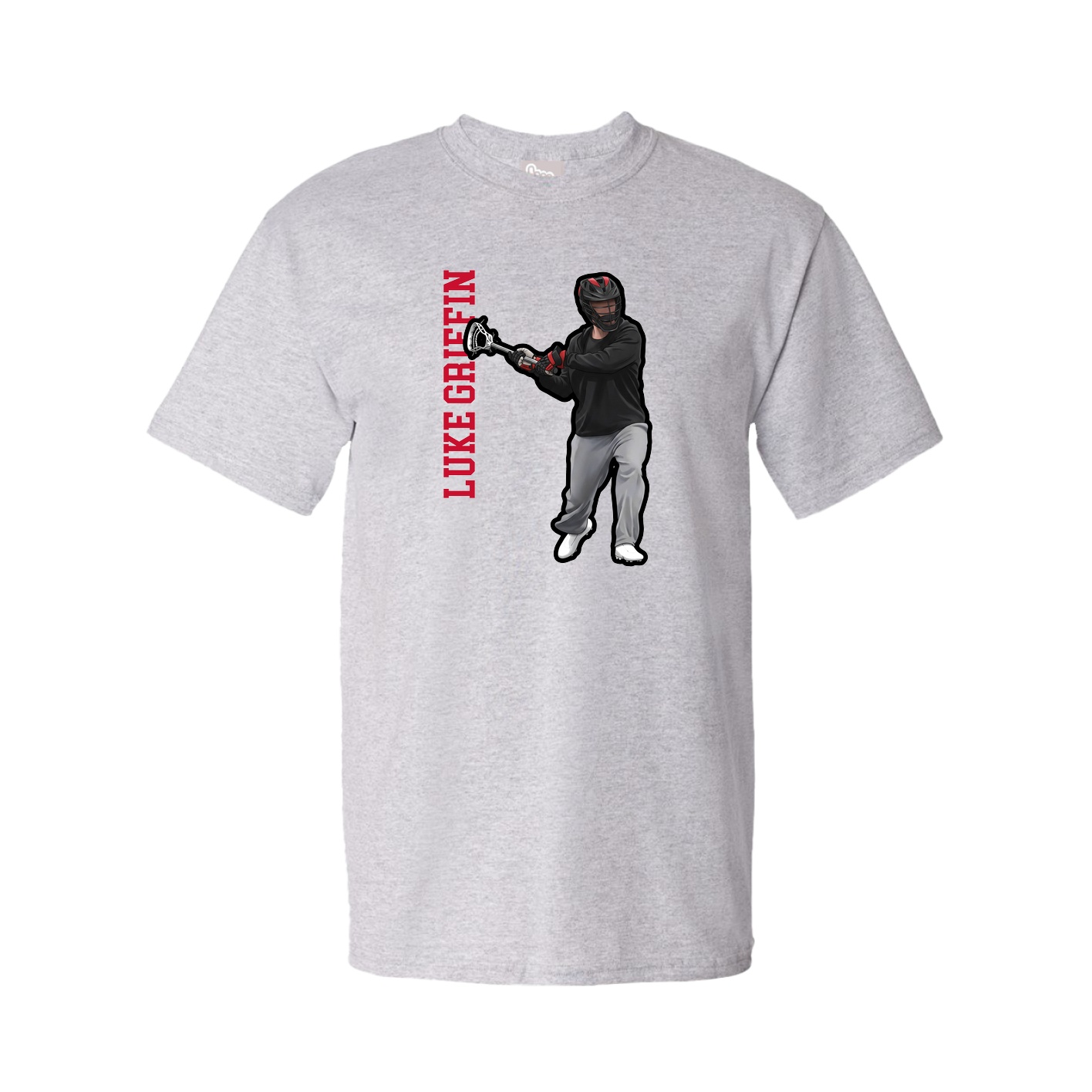 Tee — Name Vertical in Grey
